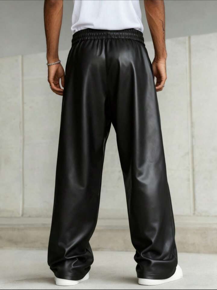 Men's PU Leather Trousers Pants, Baggy Trousers